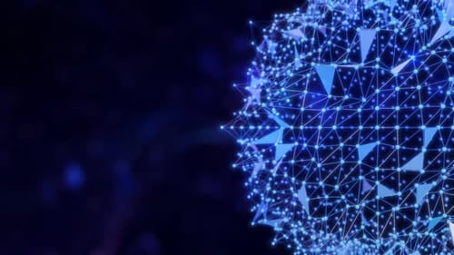 Glowing Abstract Digital Network Sphere Background Animation