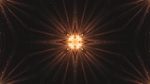 Golden Geometric Starburst Light Rays Particle Background Loop
