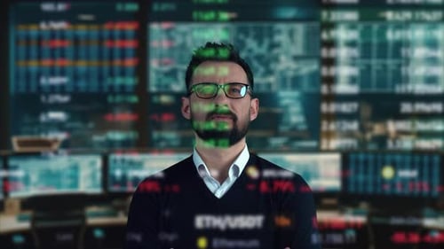 Trader travaille avec un ordinateur