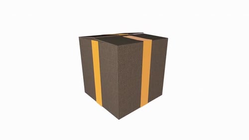 3D Animated Textured Box Opening and Closing Loop