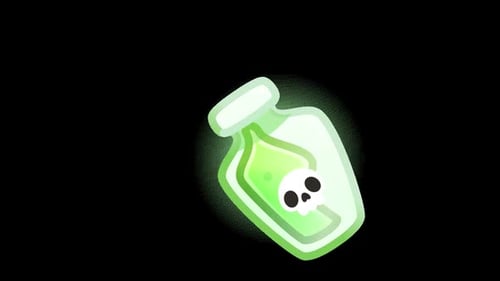 Animated Toxic Poison and Skull Icons for Halloween Content