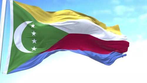 Comoros Horizontal Flag In The Sky Speed Waving