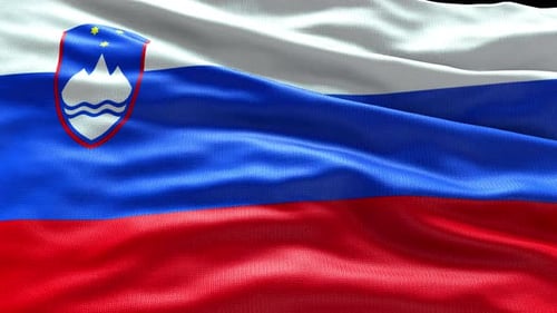 Realistic Slovenia Flag Waving in Seamless Loop Animation