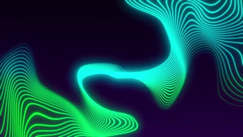 Animated Neon Glowing Abstract Wavy Lines
