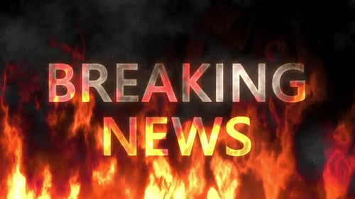 Breaking News Fiery Opener with Dynamic Text Animation