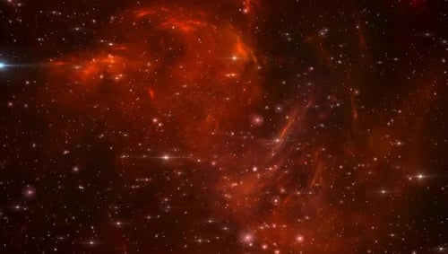 Red Galaxy Stars Falling Down Ward Animation