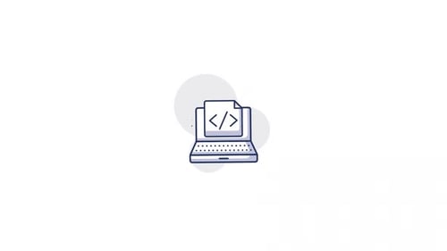 Minimalist Laptop Coding Icon Seamless Loop Animation