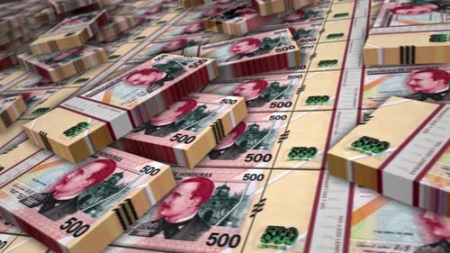 Loop de pacote de notas de dinheiro Lempira de Honduras