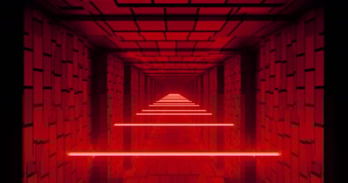 Seamless Loop Of 3d Neon Corridor