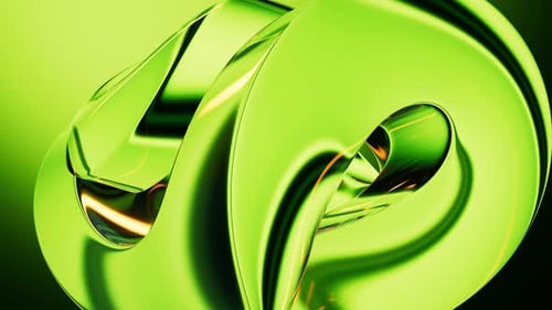 Abstract green gradient glass background with smooth transitions of color