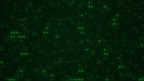 Digital Glowing Dot Moving Data Animation Background. High Tech Circle Dot Icon Animation