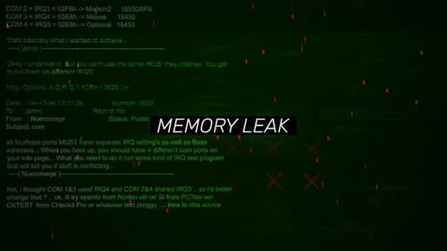 Memory Leak Retro Computer Glitch Text Animation