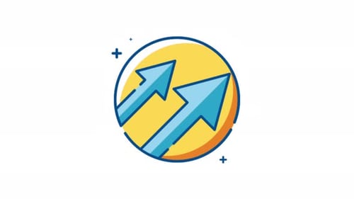 Animated Upward Growth Arrows Icon