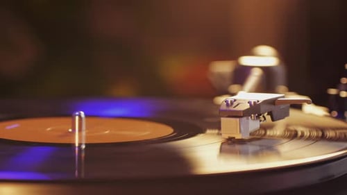Vinyl Record Player Spinning