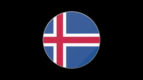Animated 3D Iceland Flag Spinning Circle for Presentations
