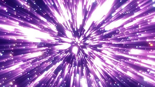 Pulsating beam of light rays in hyperspace.