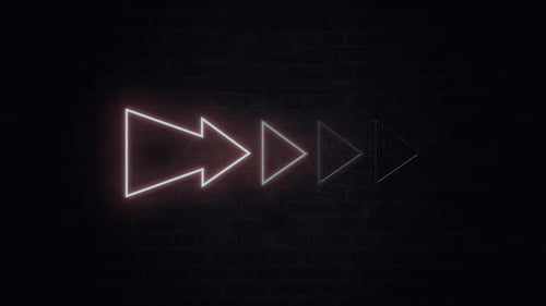 Neon Arrows Fast Forward Play Icon Animation