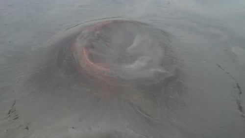 Luftaufnahme von Vulkanen mit Nebel, Skaftarhreppur, Island.
