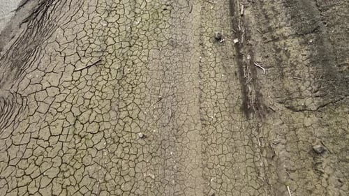 Dry Cracked Earth Seen From Above