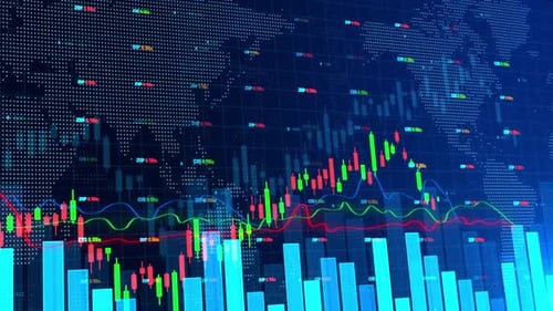Futuristic Stock Candlestick Chart Rise