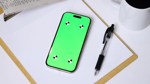 Smartphone Mockup on an Office Desk