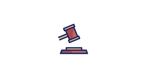 Animated Gavel Icon for Justice and Law Concepts