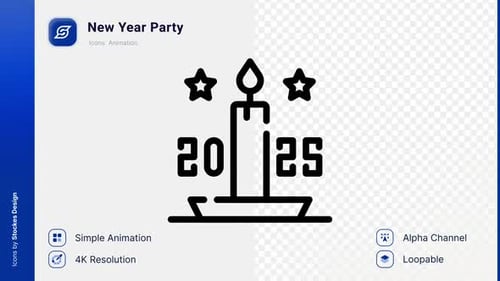 Ícone de animação da festa de Ano Novo