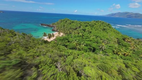 Playa Onda beach, Samana, Dominican Republic - drone fpv shot