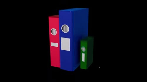Animated 3D Office Binders Reveal for Business Content