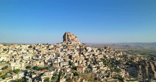 Aerial View of Uchisar Castle in Cappadocia