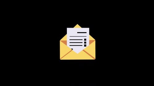 Animated Flat Design Email Message Icon Reveal