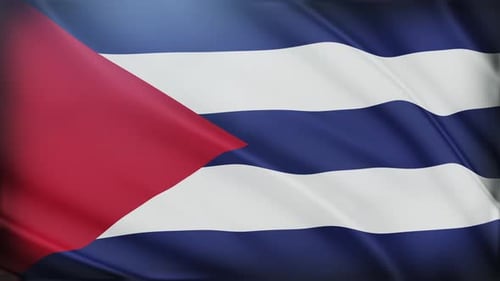 Realistic Cuban Flag Waving Seamless Loop