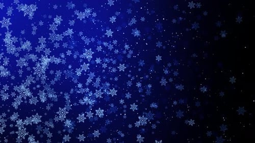 Elegant Blue Snowflakes Falling Winter Holiday Animated Background