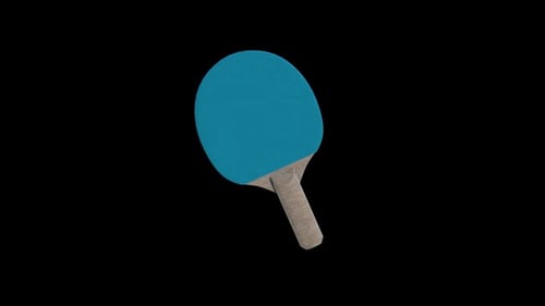 Rotating Blue Ping-Pong Paddle 3D Animation