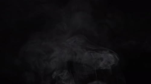 Moving Realistic Smoke Effect Transition on Black Background
