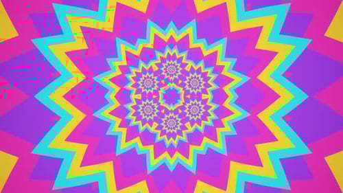 Boucle de fond expansive en forme d'étoile concentrique à rayures psychédéliques