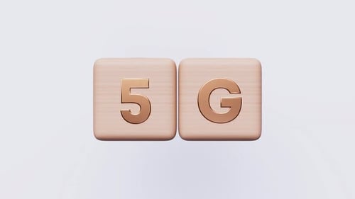 Wooden Cube Turned and Changes Sign 5G to 6G 6G Mobile Network Data Technology Business