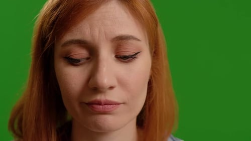 Sad female sight cropped view woman eyes stare looking around suffer from loneliness or depression.