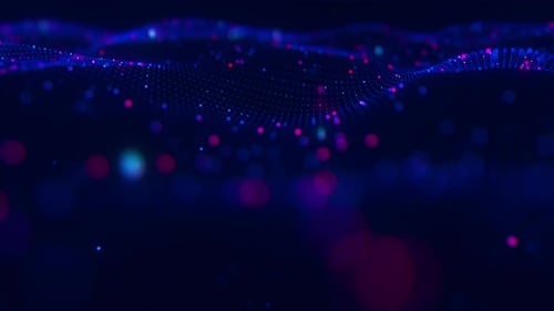 Futuristic Technology Wave Motion with Cloud Data Points Digital Cyberspace Concept Abstract Digital