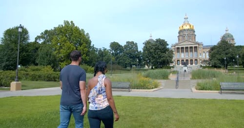 Des Moines, Iowa / USA - June 4 2019: Tourists, Couple At
