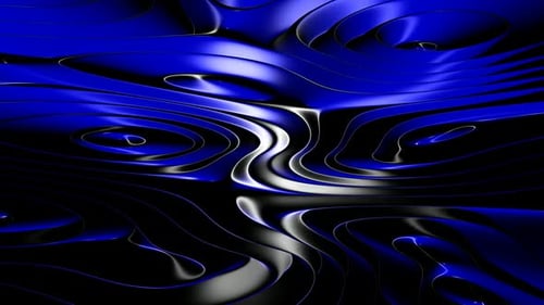 Abstract Blue Liquid Waves Flowing Seamless Loop Background