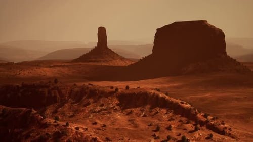 Une vue aérienne époustouflante d'une majestueuse formation rocheuse au cœur du désert