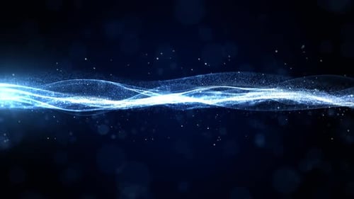 Abstract Blue Particle Wave Digital Background