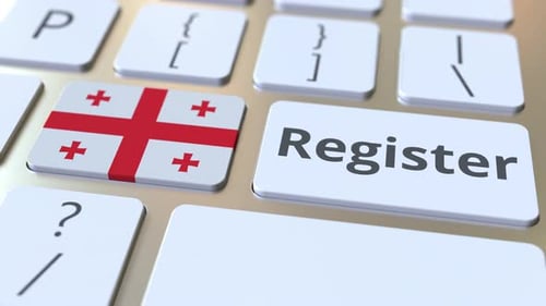 Register Text and Flag of Georgia on the Keyboard