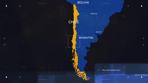 Futuristic World Map Zoom and Glitch Highlight