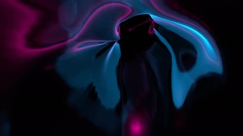 Blauer und rosafarbener Liquid Fantasy Portal Wurmloch-Hintergrund VJ Loop In 4K