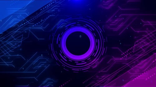 Futuristic Digital Circuit Board Technology Loop Background