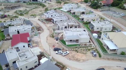 Aerial View of Suburban Housing Construction