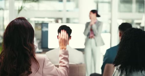 Team Attends Presentation in Bright Modern Office