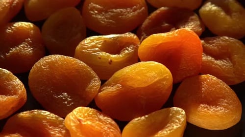 Dried Apricots Closeup Apricot Fruit Food Top View Bowl